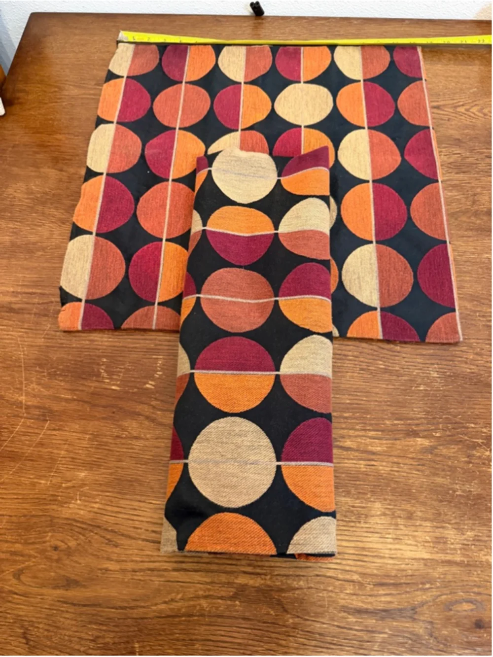 Set of 2 Mid Century Modern Pillow Covers Retro Geometric Circles 16x16 Zipper